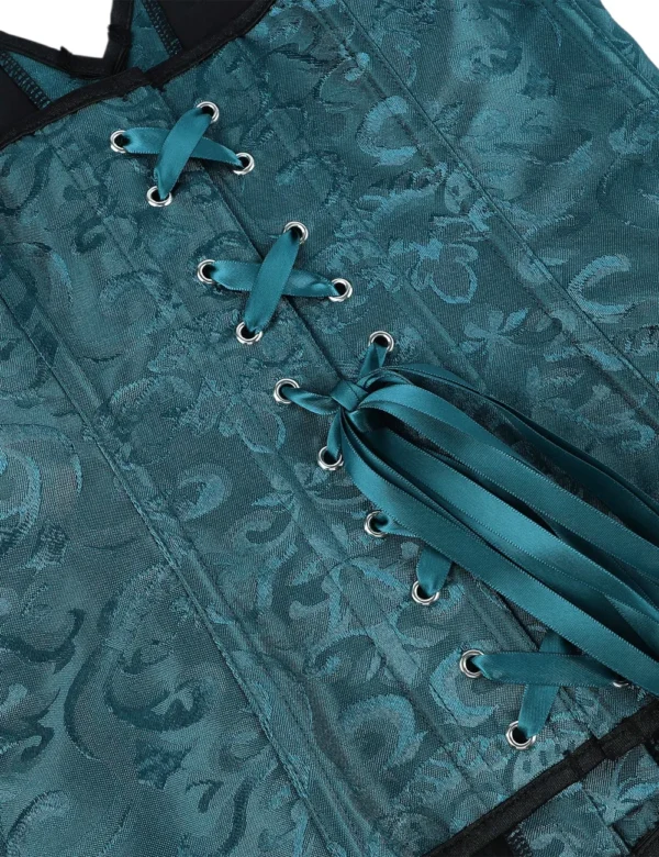 Corset chic bleu pétrole à décolleté cœur (6) Corset chic bleu pétrole à décolleté cœur