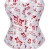 Corset de Noël blanc à motifs Merry Christmas (1) Corset de Noël blanc à motifs Merry Christmas