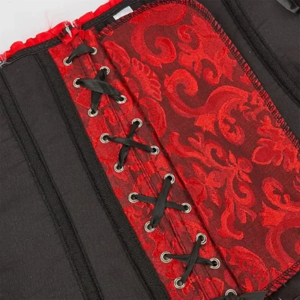Corset de Noël rouge à fourrure blanche (5) Corset de Noël rouge à fourrure blanche