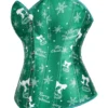 Corset de Noël vert sapin à motifs cloches (5) Corset de Noël vert sapin à motifs cloches