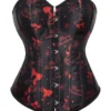 Corset de noël noir à imprimés rouges