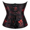 Corset de noël noir à imprimés rouges
