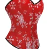Corset de Noël rouge à motifs flocons de neige