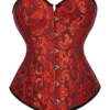Corset de soirée rouge et noir (1) Corset de soirée rouge et noir