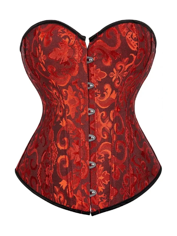 Corset de soirée rouge et noir (1) Corset de soirée rouge et noir