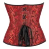 Corset de soirée rouge et noir (2) Corset de soirée rouge et noir