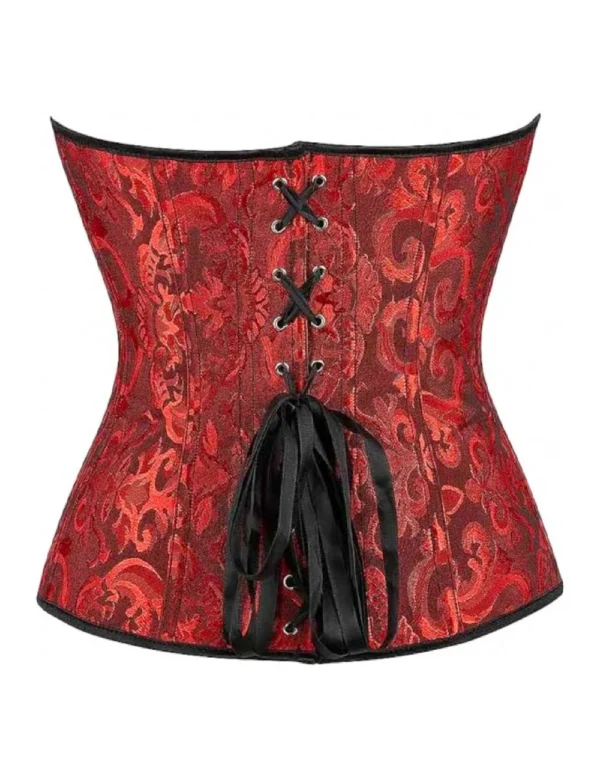 Corset de soirée rouge et noir (2) Corset de soirée rouge et noir