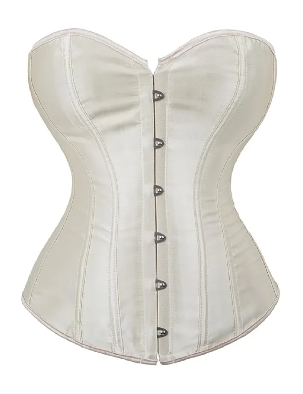 Corset en satin blanc crème (1) Corset en satin blanc crème