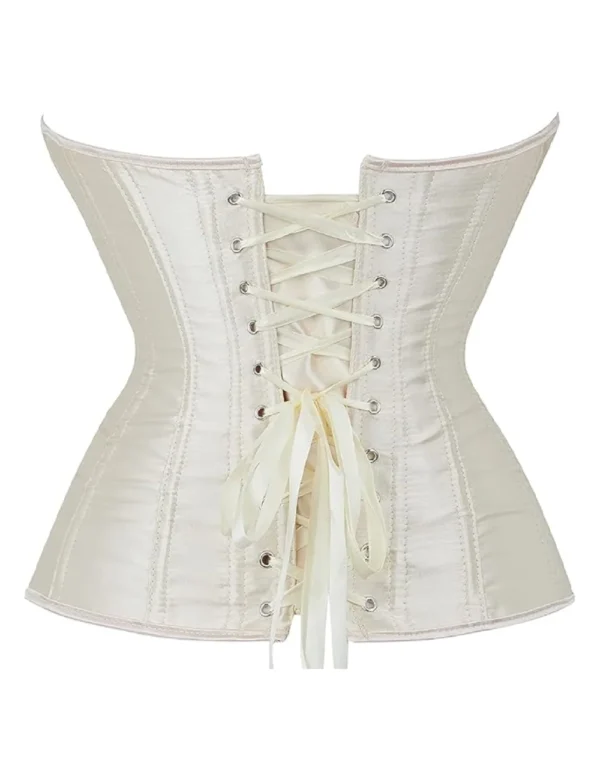 Corset en satin blanc crème (2) Corset en satin blanc crème