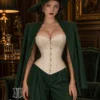 Corset en satin blanc crème (face) Corset en satin blanc crème