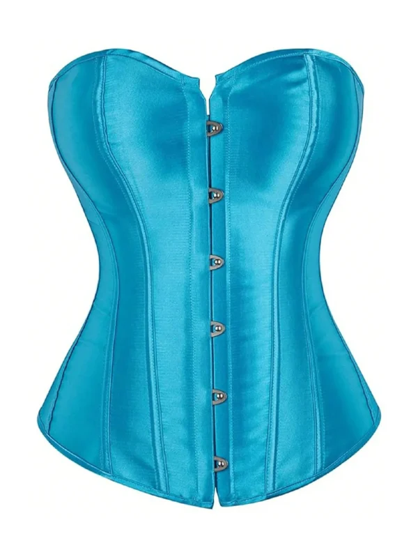 Corset en satin bleu azur