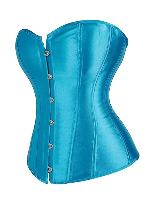 Corset en satin bleu azur