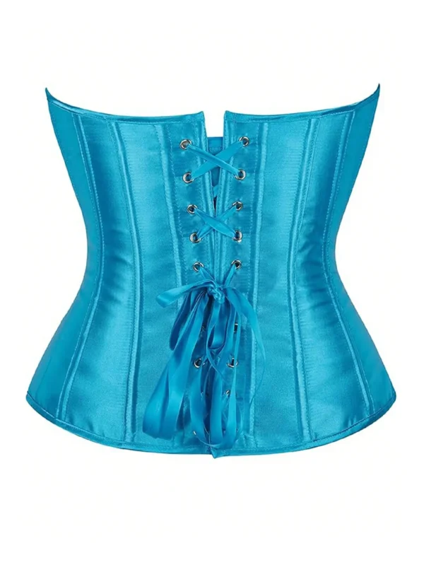 Corset en satin bleu azur