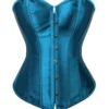 Corset en satin bleu canard (1) Corset en satin bleu canard
