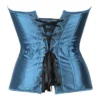 Corset en satin bleu canard (2) Corset en satin bleu canard