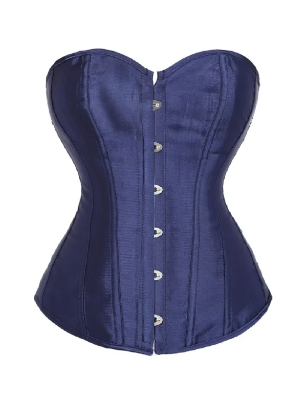 Corset en satin bleu nuit