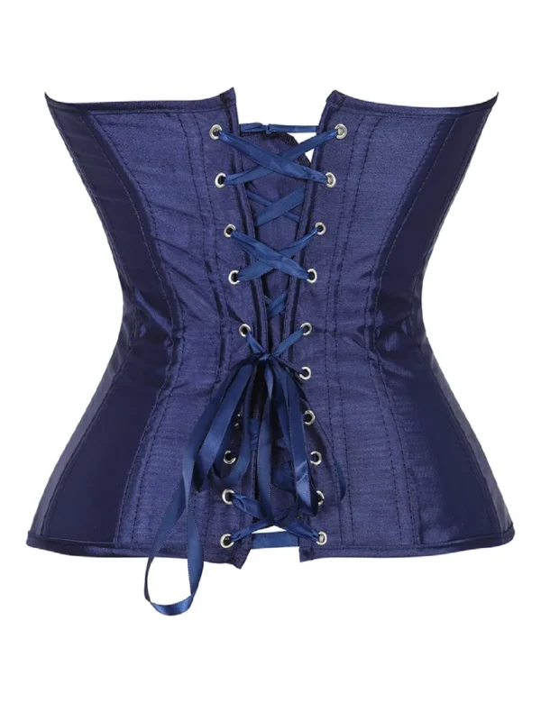 Corset en satin bleu nuit