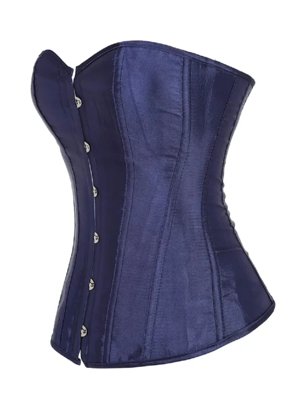 Corset en satin bleu nuit