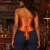 Corset en satin cuivre (vue de dos) Corset en satin cuivre