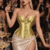Corset en satin doré