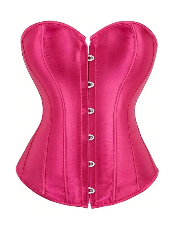 Corset en satin rose fuchsia (1) Corset en satin rose fuchsia