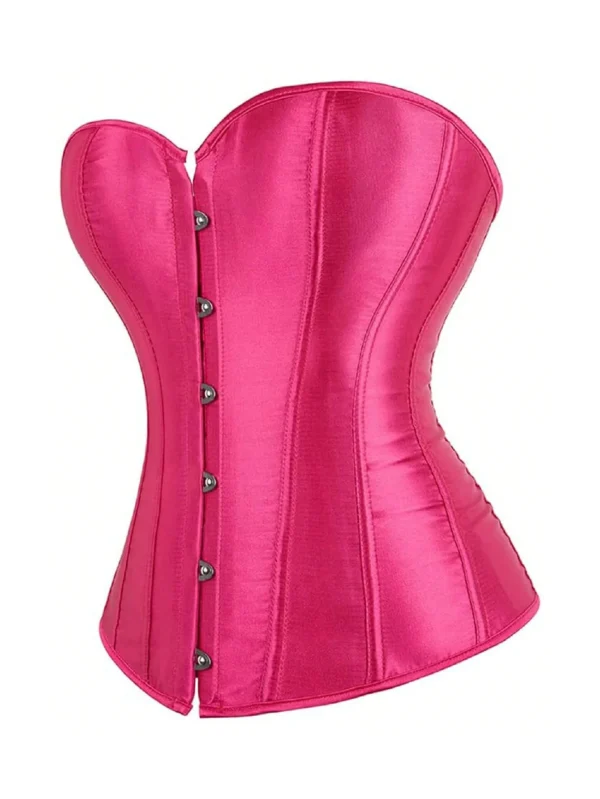 Corset en satin rose fuchsia (2) Corset en satin rose fuchsia