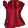 Corset en satin rouge foncép (2) Corset en satin rouge foncé
