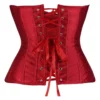 Corset en satin rouge foncép (4) Corset en satin rouge foncé