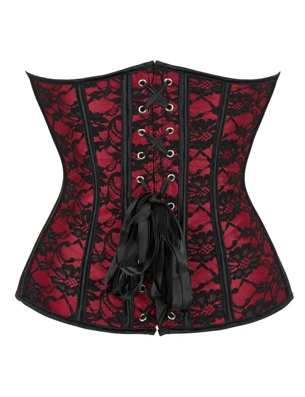 Corset gothique rouge et dentelle noire (2) Corset gothique rouge et dentelle noire