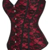 Corset gothique rouge et dentelle noire (3) Corset gothique rouge et dentelle noire