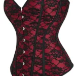 Corset gothique rouge et dentelle noire (3) Corset gothique rouge et dentelle noire