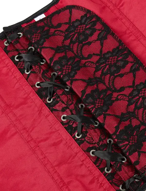Corset gothique rouge et dentelle noire (4) Corset gothique rouge et dentelle noire