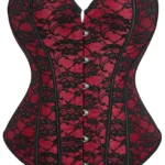 Corset gothique rouge et dentelle noire (5) Corset gothique rouge et dentelle noire