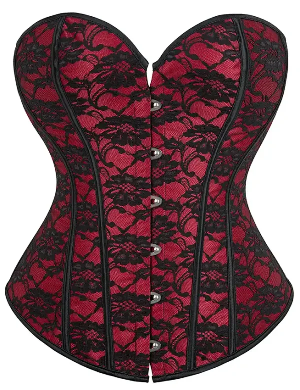 Corset gothique rouge et dentelle noire (5) Corset gothique rouge et dentelle noire