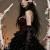 Corset gothique rouge et dentelle noire