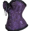 Corset gothique violet à lacets et rubans noirs (2) Corset gothique violet à lacets et rubans noirs