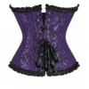 Corset gothique violet à lacets et rubans noirs (3) Corset gothique violet à lacets et rubans noirs