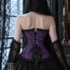 Corset gothique violet à lacets et rubans noirs (vue de dos) Corset gothique violet à lacets et rubans noirs