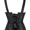 Corset lacé noir à bretelles et zip latéral