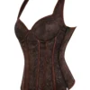 Corset marron à bretelles et motifs cachemir (3) Corset marron à bretelles et motifs cachemir