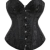 Corset noir à motifs baroques ton sur ton (1) Corset noir à motifs baroques ton sur ton