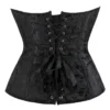 Corset noir à motifs baroques ton sur ton (2) Corset noir à motifs baroques ton sur ton