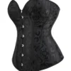 Corset noir à motifs baroques ton sur ton (3) Corset noir à motifs baroques ton sur ton