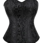 Corset noir baroque à fermeture latérale (3) Corset noir baroque à fermeture latérale