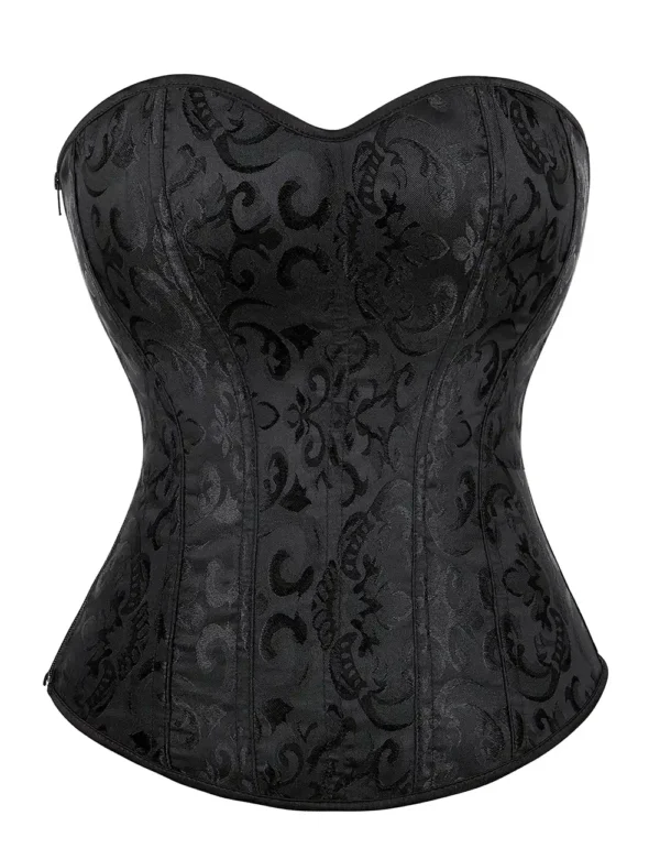 Corset noir baroque à fermeture latérale (3) Corset noir baroque à fermeture latérale