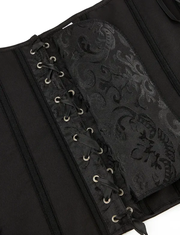 Corset noir baroque à fermeture latérale (4) Corset noir baroque à fermeture latérale