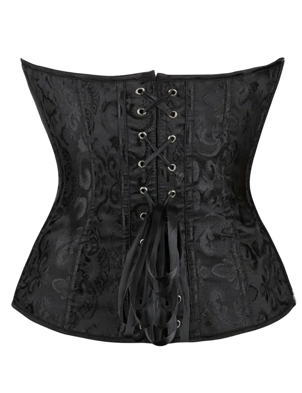 Corset noir baroque à fermeture latérale (5) Corset noir baroque à fermeture latérale