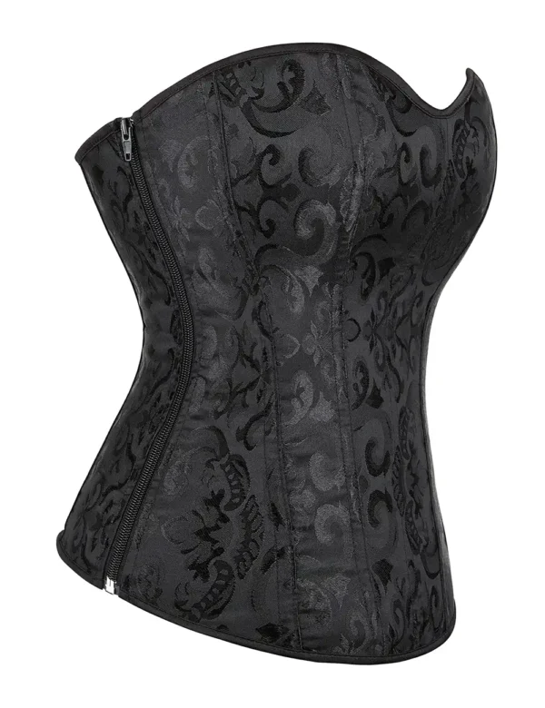 Corset noir baroque à fermeture latérale (6) Corset noir baroque à fermeture latérale