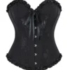 Corset noir chic en jacquard fleuri (2) Corset noir chic en jacquard fleuri