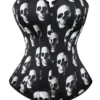 Corset noir et blanc à motifs crânes